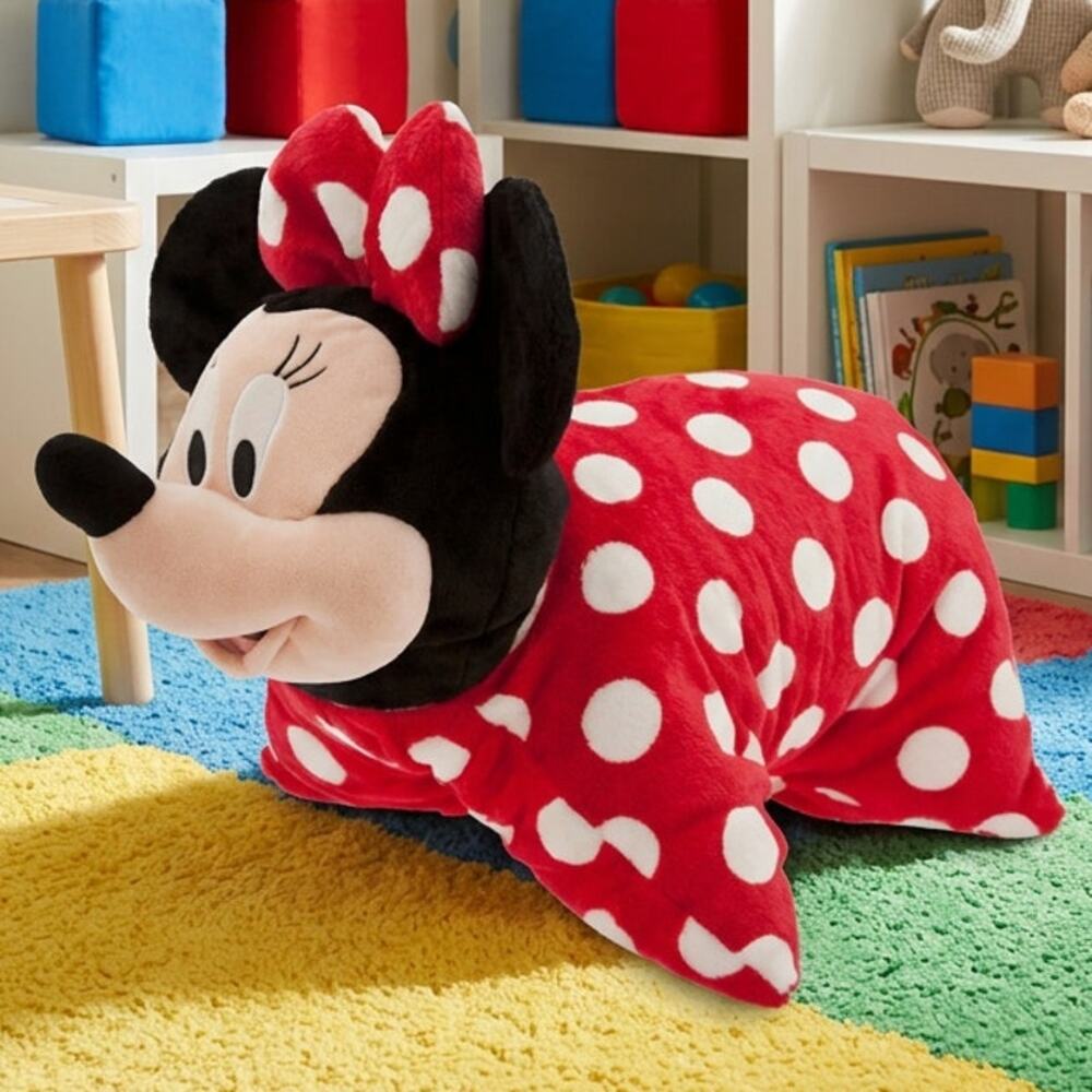 Disney Parks Minnie Mouse Pillow Pet 20" Large Red Polka Dot Plush
